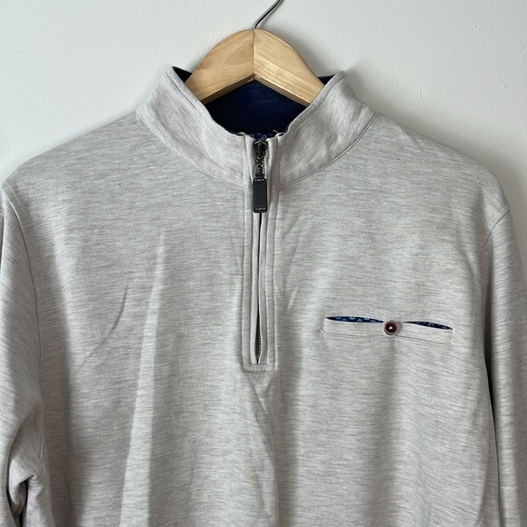 Southern Pines Men's 1/4 Zip Top Grey L - Picture 3 of 6
